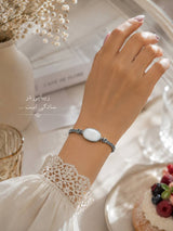 Bracciale in argento e labradorite — la fotografia in bottega